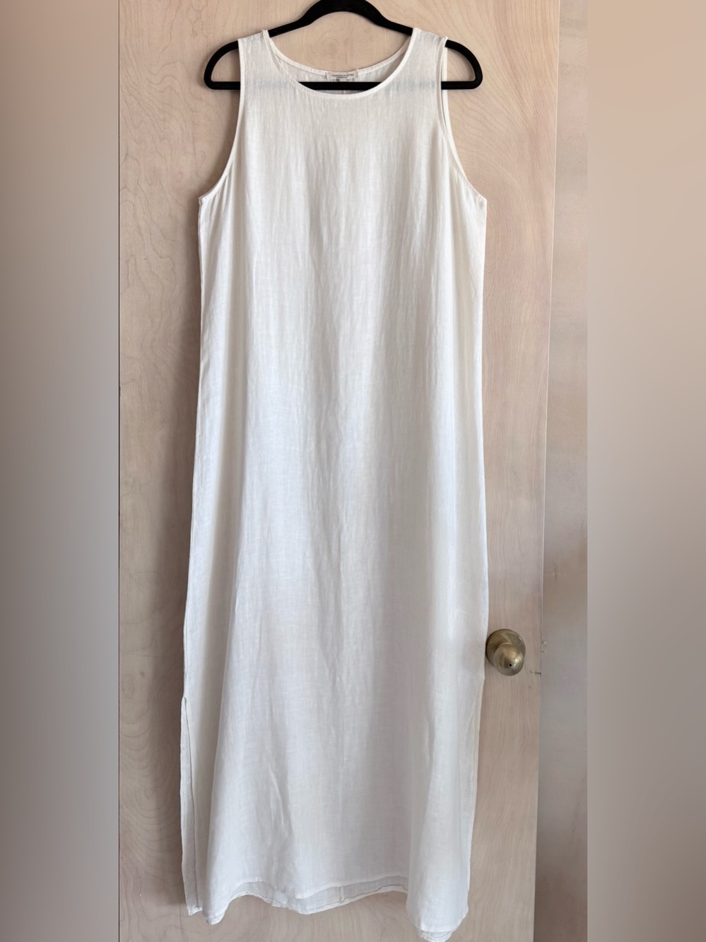 Francesca Bettini 100% Linen Maxi Dress Women’s L Made in Italy Cream Coastal